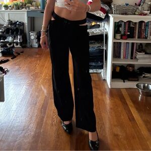 Stylish Black Cut-Out Pants